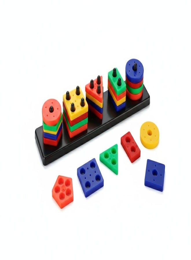 Enorme Kids Shape Sorting Game | Colorful Geometric Learning Puzzle Toy for Toddlers | Wooden Base with Multi-Shape Blocks for Early Education & Brain Development - (Pack of 1) - Image 2